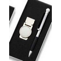 2 Pcs Golf Money Clip w/ Matching Twist-Action Ballpoint Pen